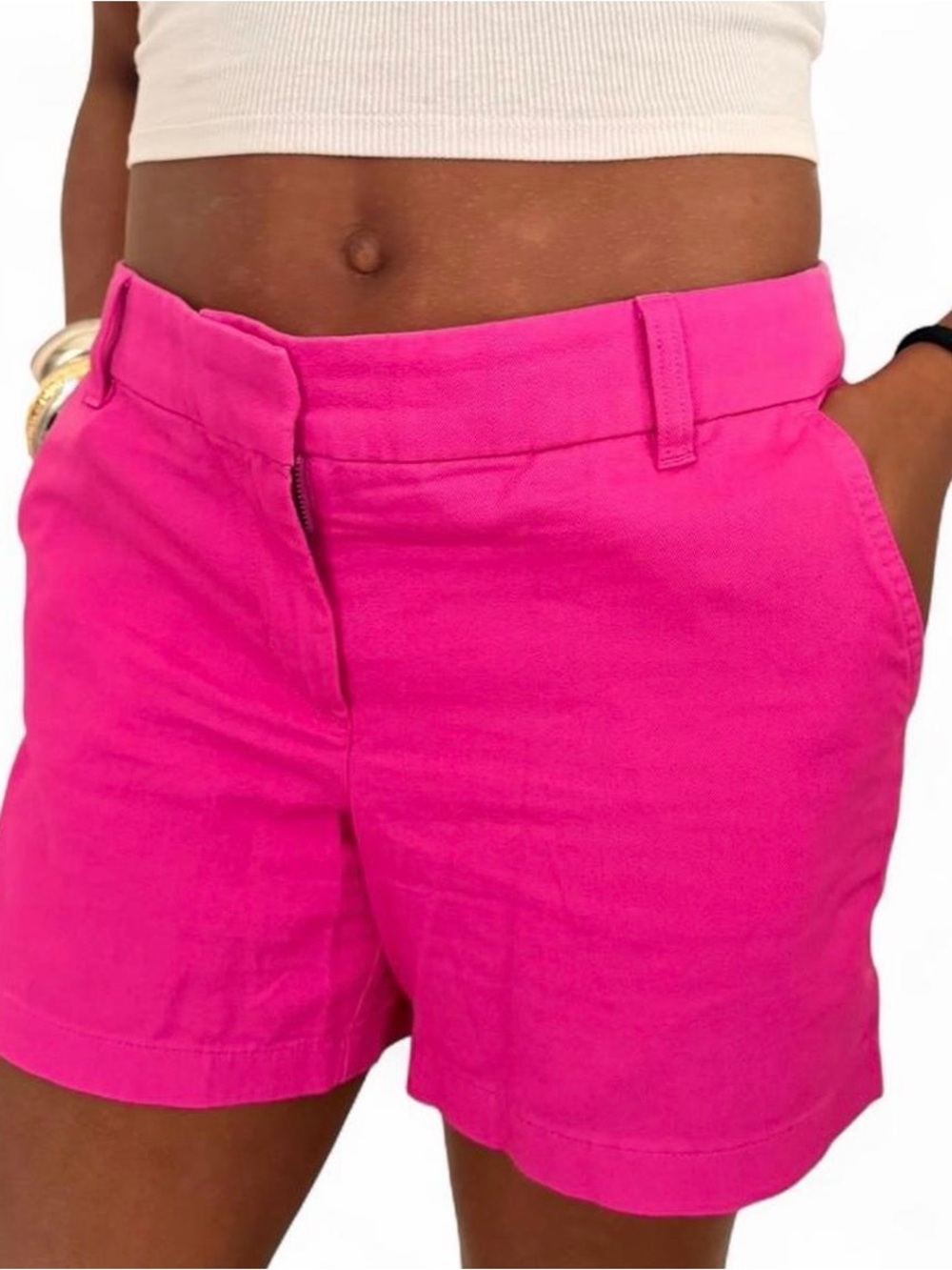 J. Crew Vibrant Hot Pink Tailored Bermuda Shorts - Picture 2 of 5